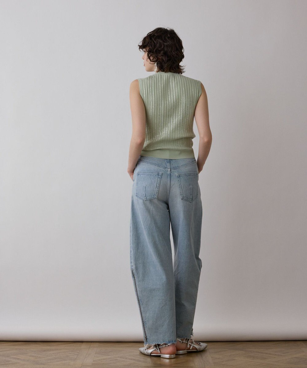 GRACE CONTINENTAL スパンコールニットノースリーブ 