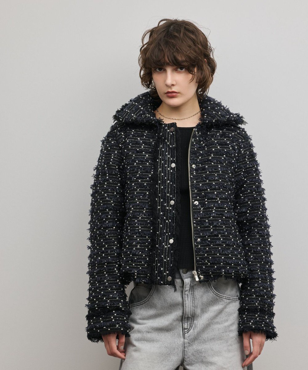 GRACE CONTINENTAL ツイードダウンジャケット 