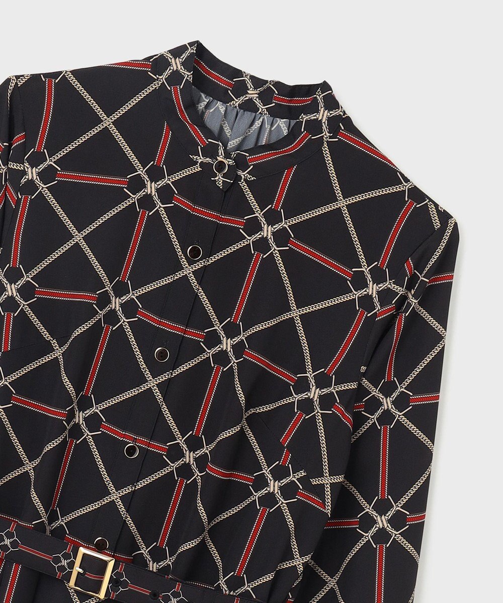 GRACE CONTINENTAL チェーンベルトプリントワンピース