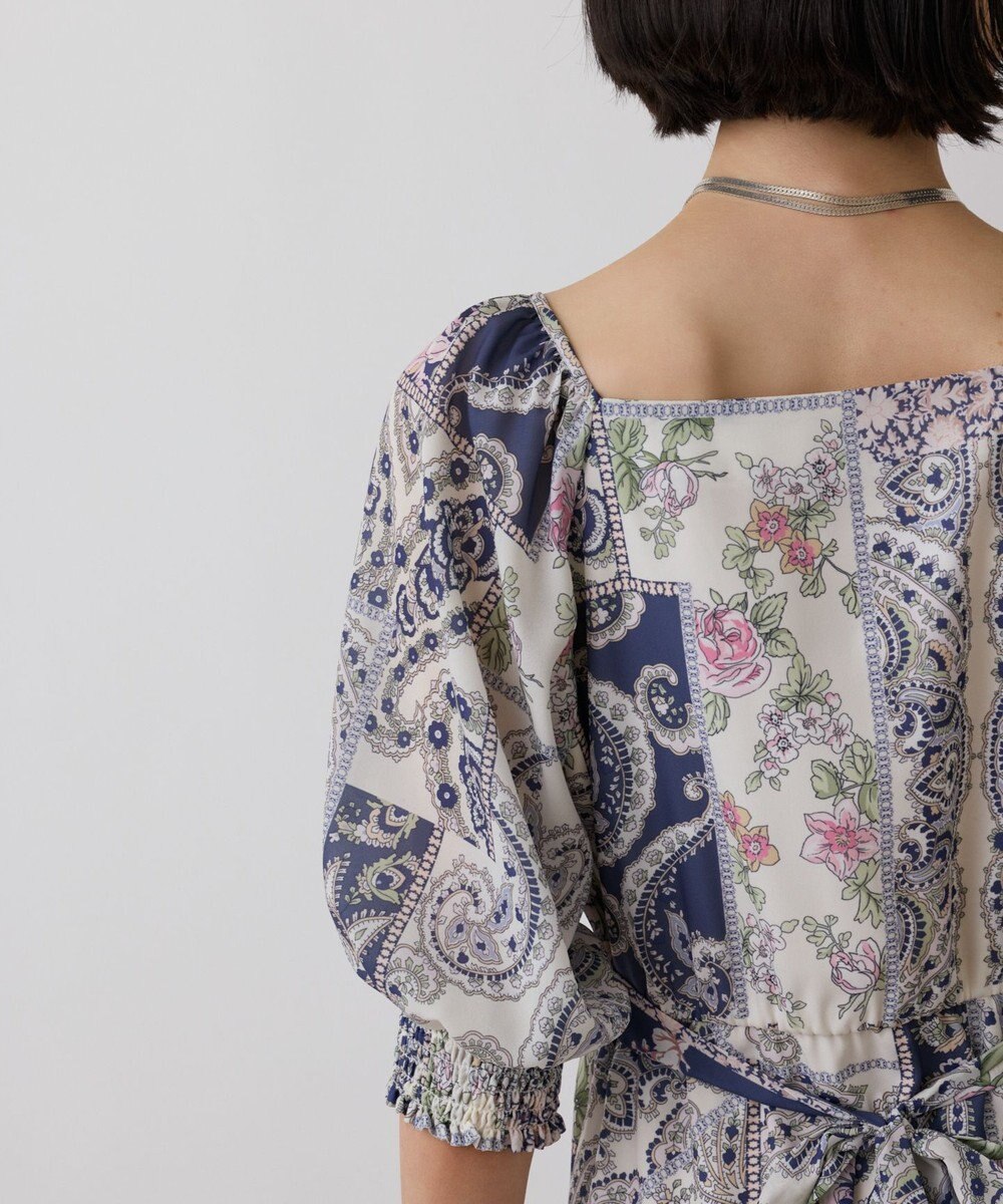 GRACE CONTINENTAL スカーフプリントドレス 