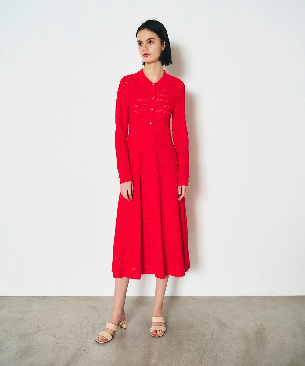 GRACE CONTINENTAL ウェーブニットワンピース