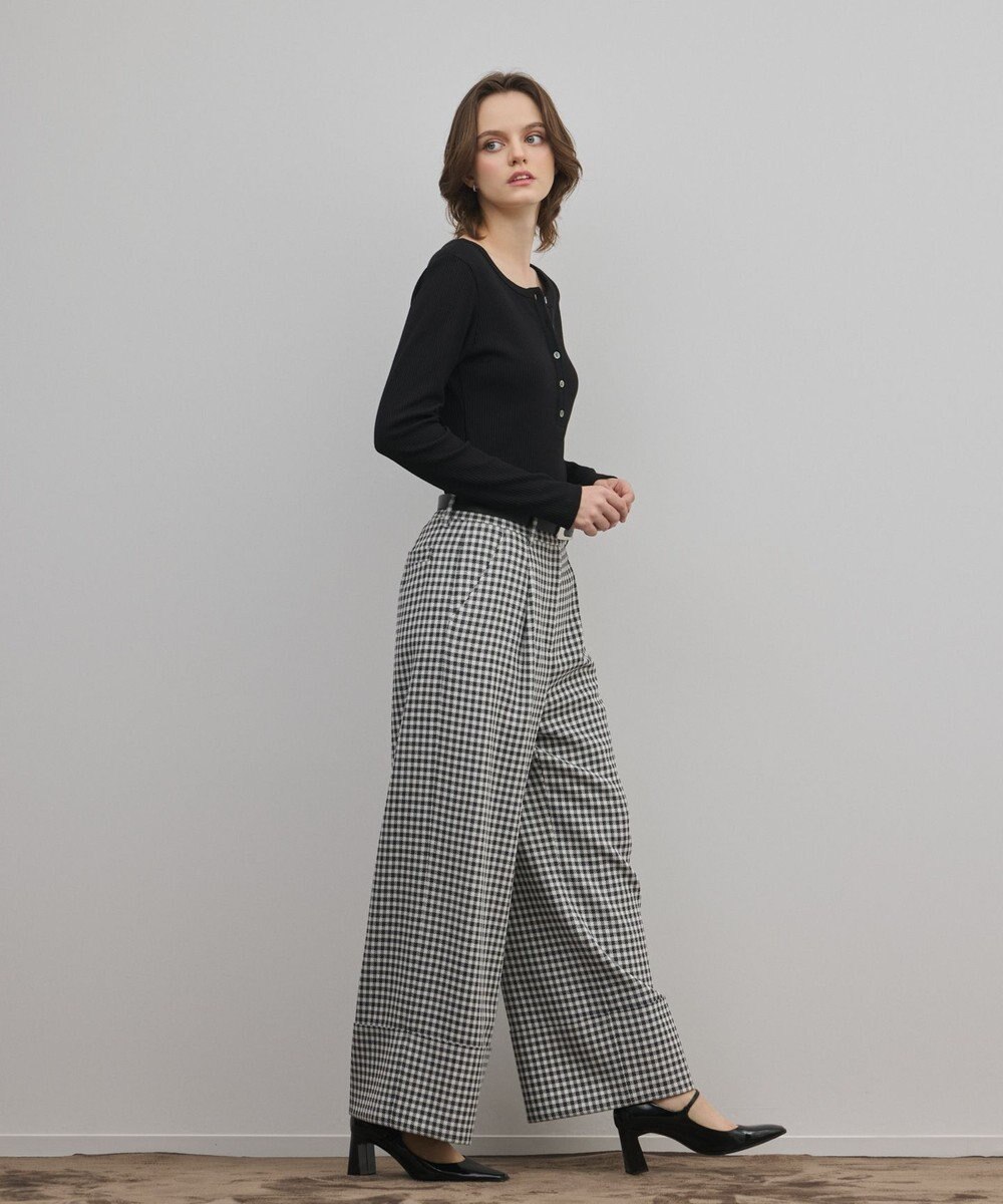 GRACE CONTINENTAL ロールアップギンガムパンツ 