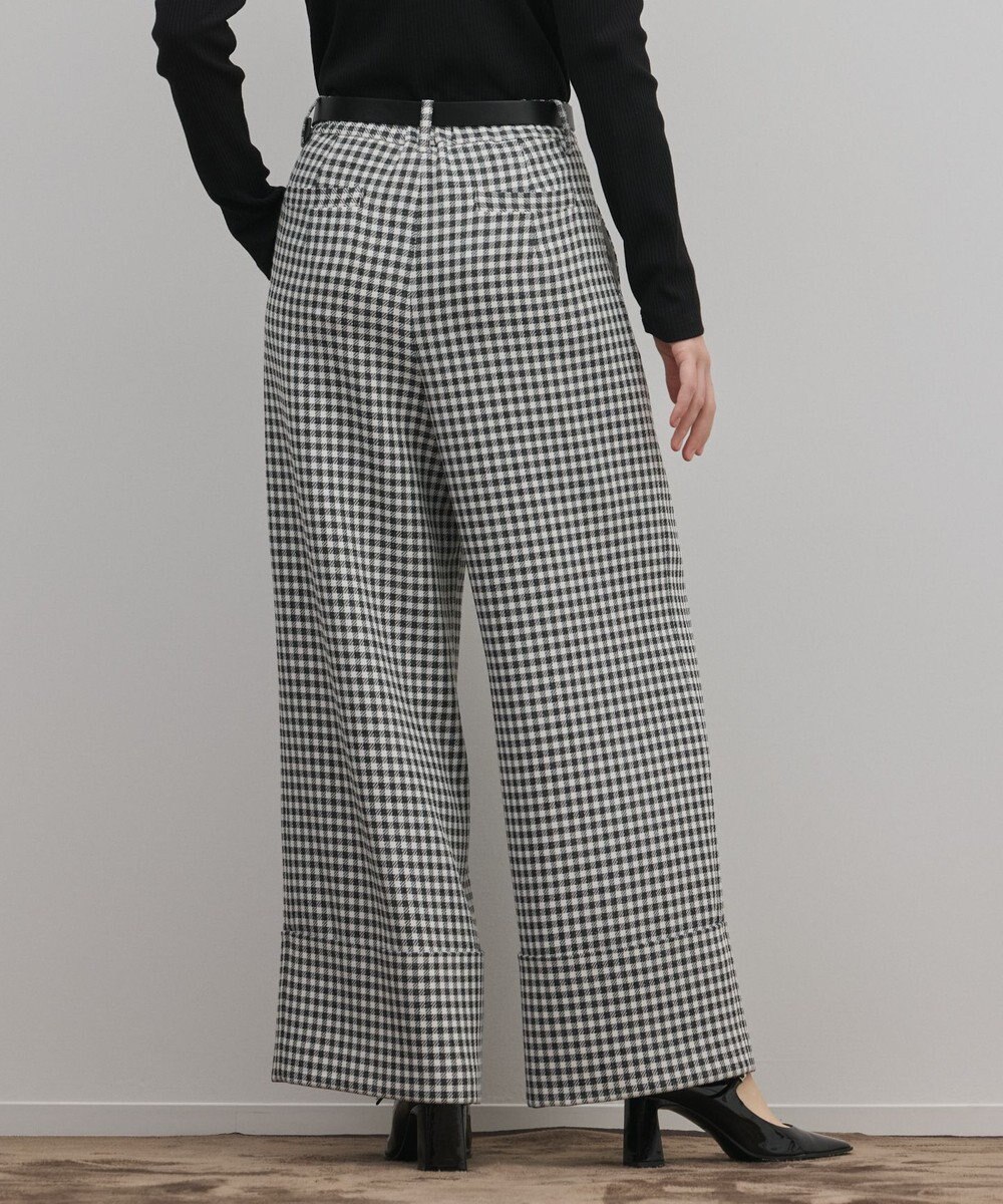 GRACE CONTINENTAL ロールアップギンガムパンツ 