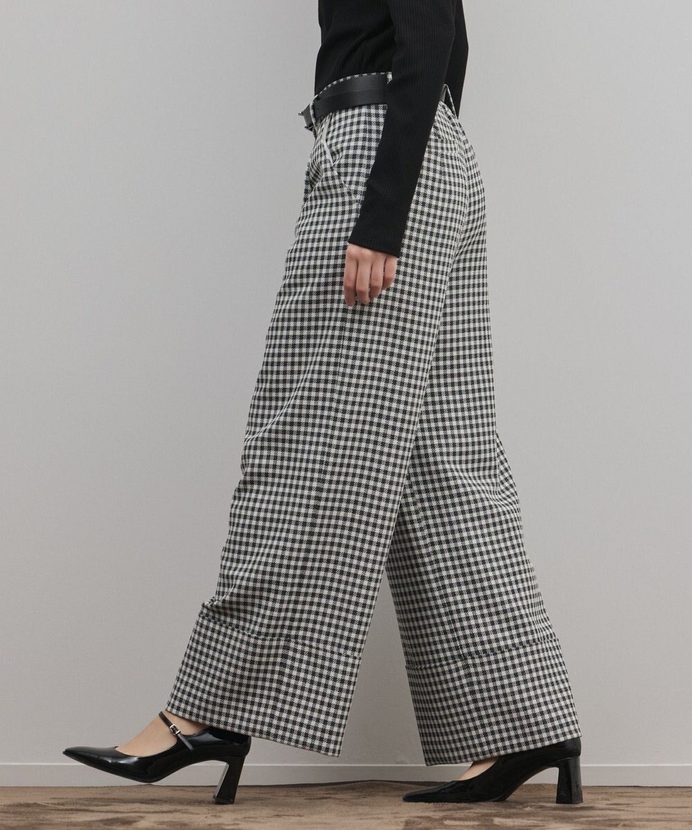 GRACE CONTINENTAL ロールアップギンガムパンツ 