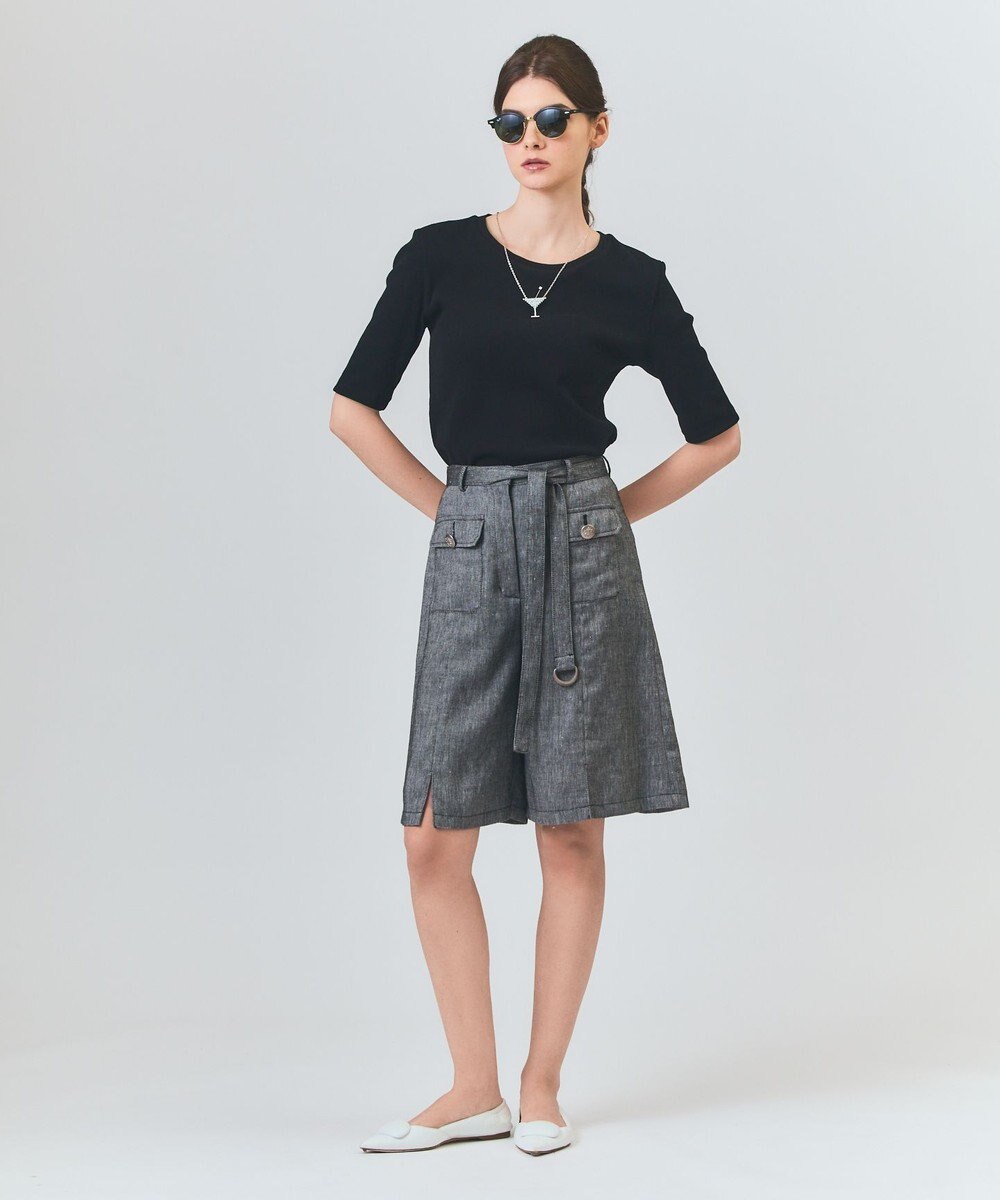 GRACE CONTINENTAL ハーフスリーブリブトップ 