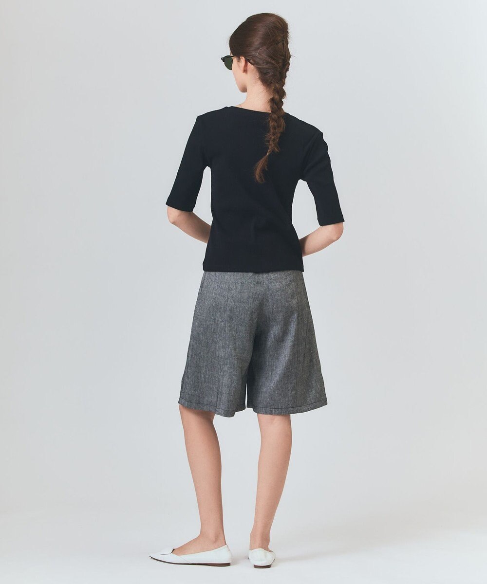 GRACE CONTINENTAL ハーフスリーブリブトップ 