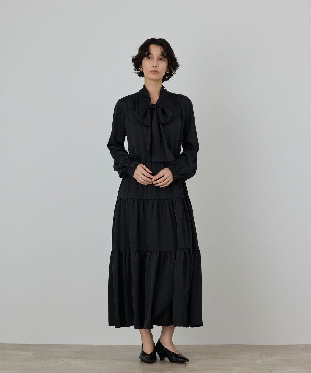 GRACE CONTINENTAL ボウタイティアードワンピース 
