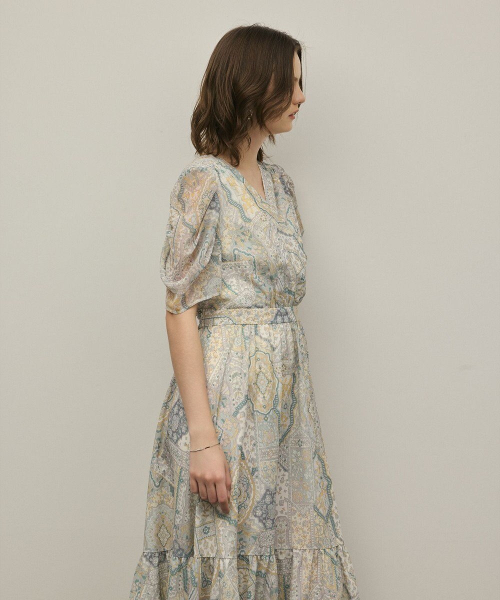 GRACE CONTINENTAL パッチワークプリントワンピース 