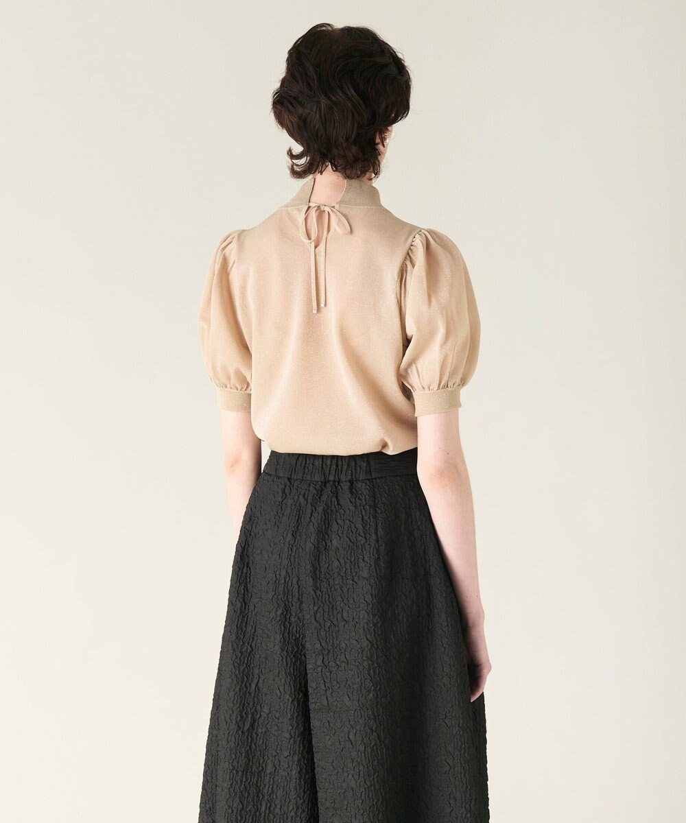 GRACE CONTINENTAL ラメシアーパフニットトップ 