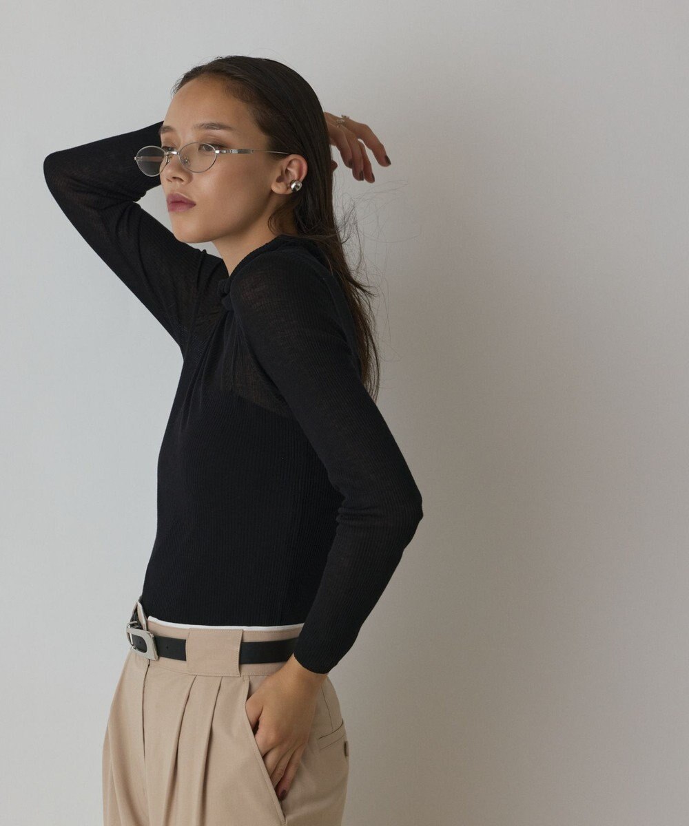 GRACE CONTINENTAL シアーリブニットトップ 