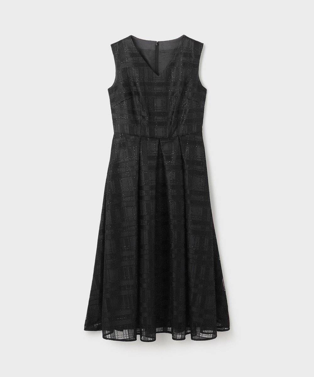 GRACE CONTINENTAL スパンコールチェックドレス