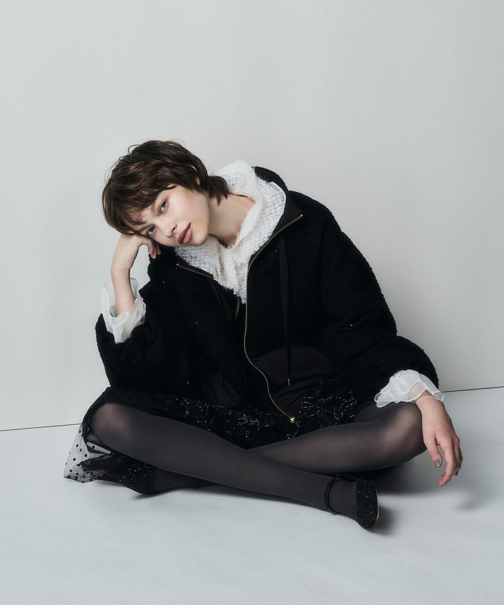 GRACE CONTINENTAL ツイードコンビパフィーブルゾン 