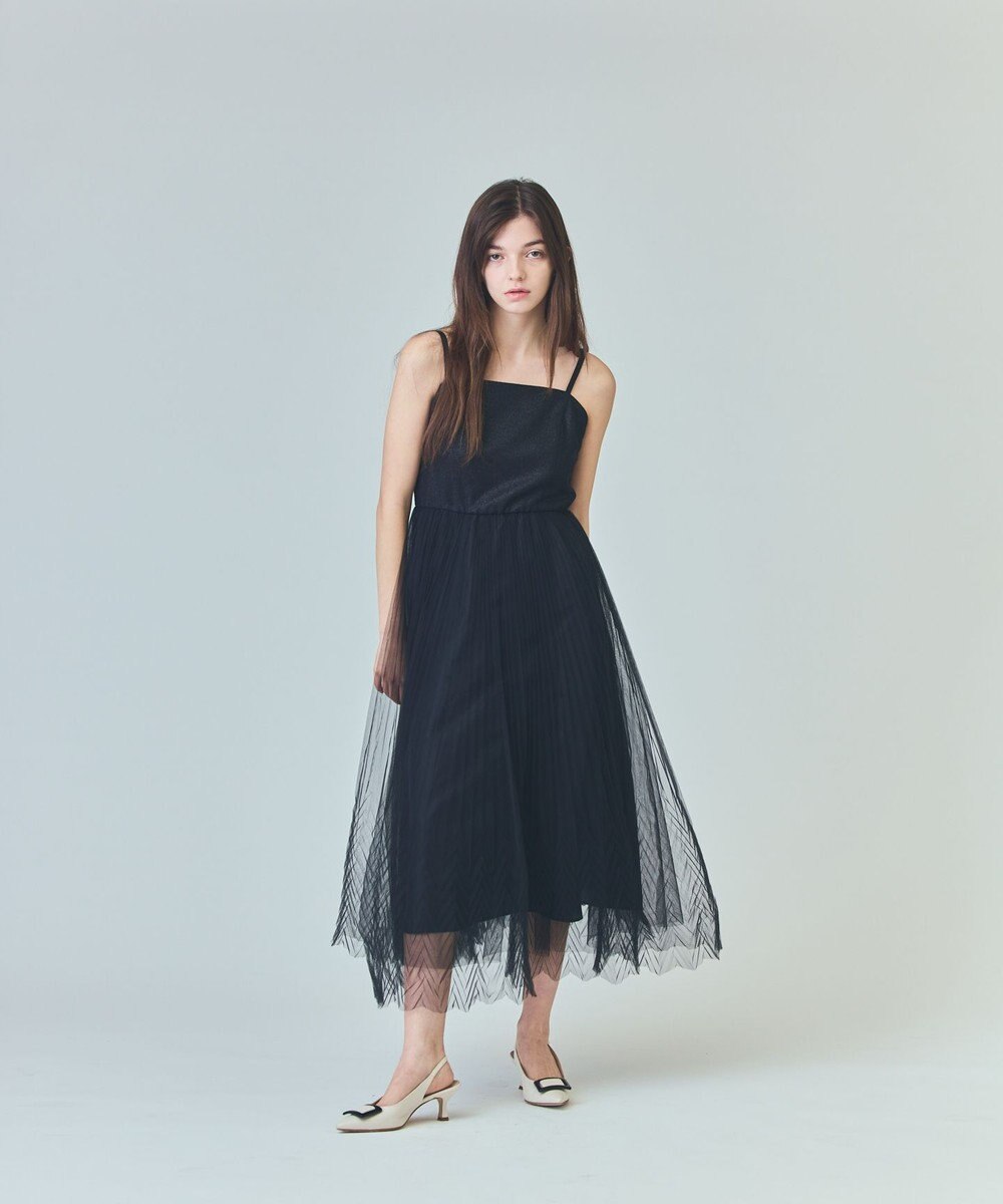 GRACE CONTINENTAL チュールプリーツコンビワンピース