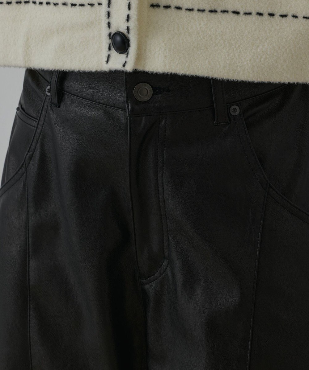 GRACE CONTINENTAL カーブフェイクレザーパンツ 