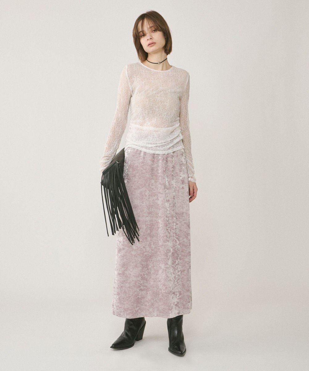 GRACE CONTINENTAL クラッシュベロアロングスカート 