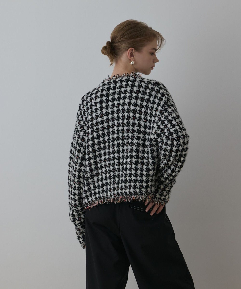 GRACE CONTINENTAL ツイードニットショートカーディガン 