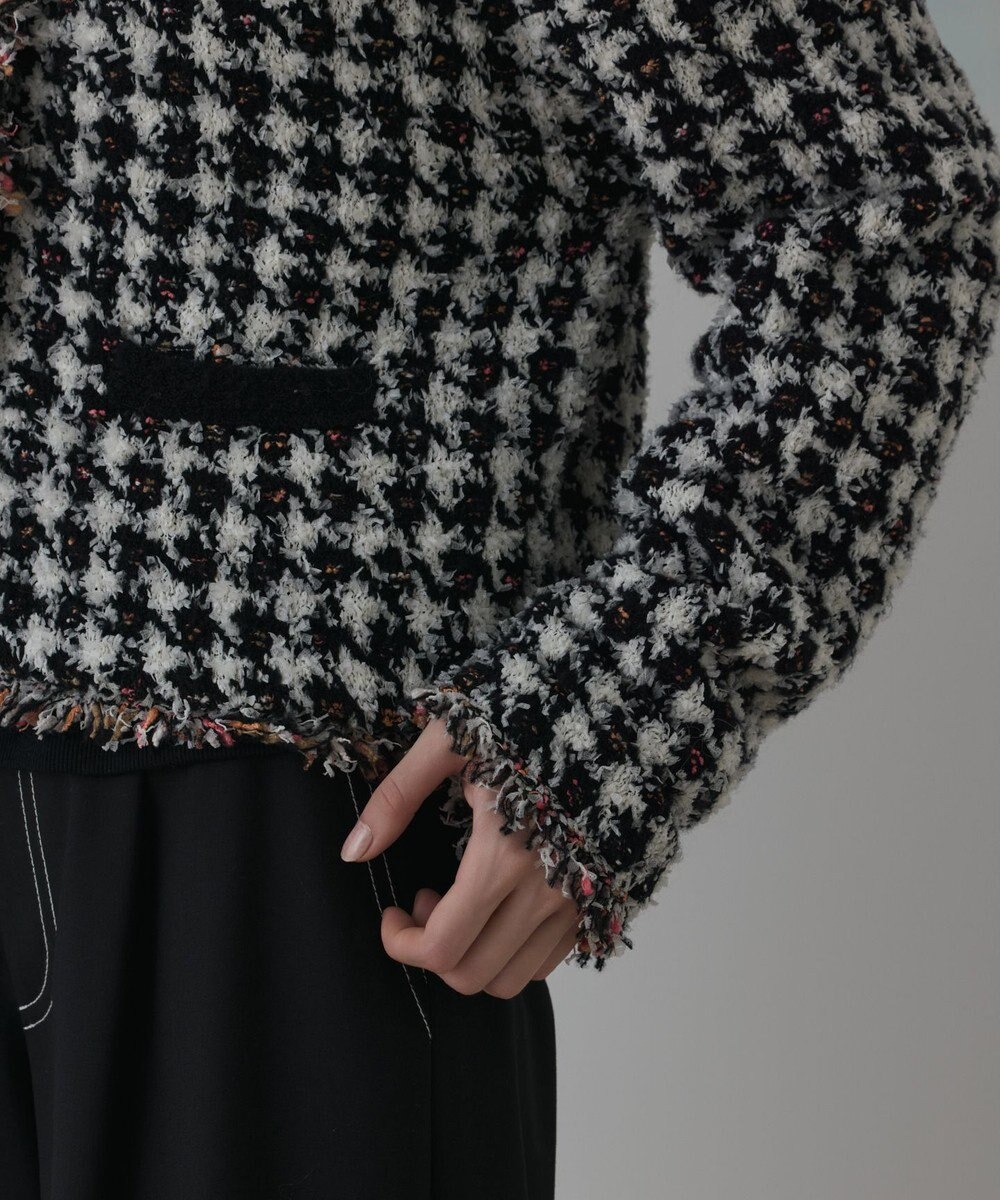 GRACE CONTINENTAL ツイードニットショートカーディガン 