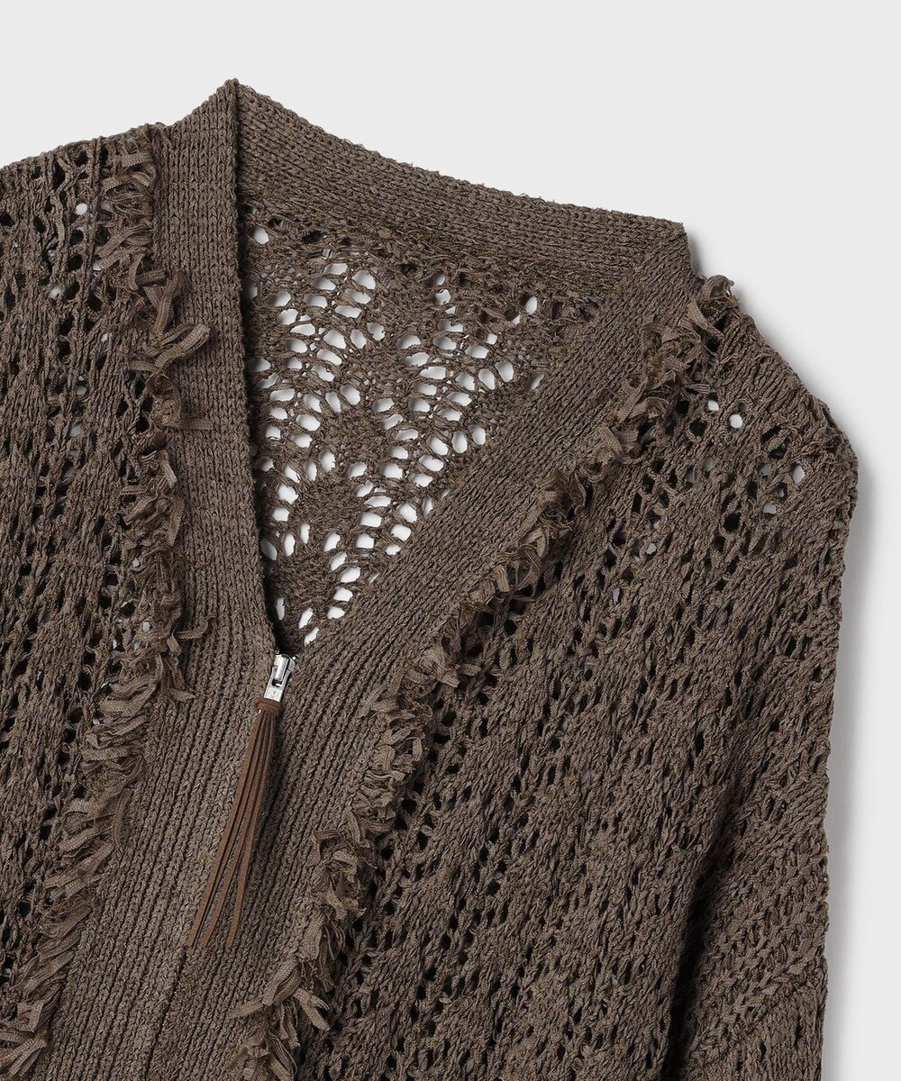 GRACE CONTINENTAL zipミドルニットカーディガン 