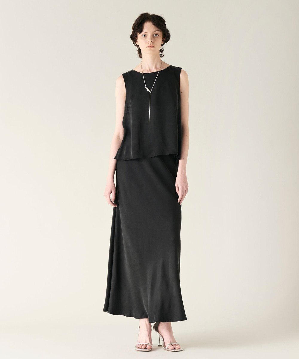 GRACE CONTINENTAL キュプラサテンフレアスカート