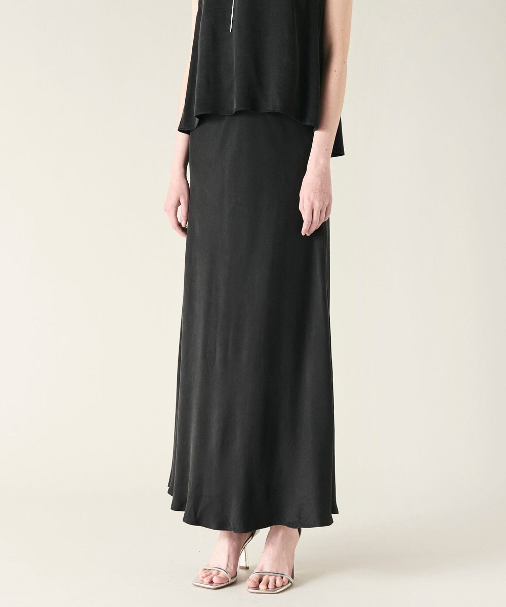 GRACE CONTINENTAL キュプラサテンフレアスカート 