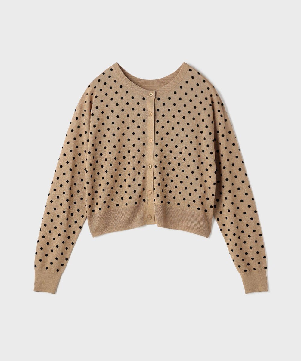 GRACE CONTINENTAL ドットフロッキーニットカーディガン 