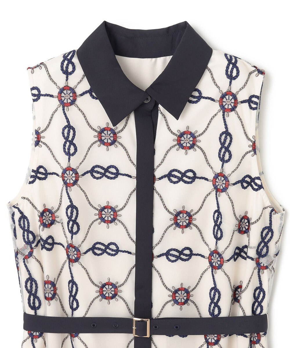 GRACE CONTINENTAL マリン刺繍チュールワンピース 