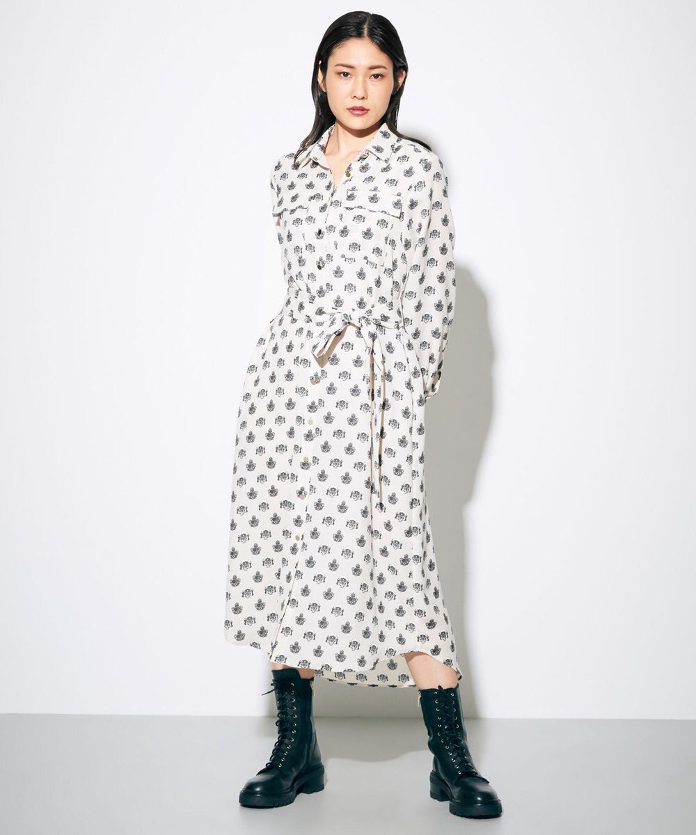 小紋プリントシャツワンピース Grace Continental Grace Continental グレースコンチネンタル 通販