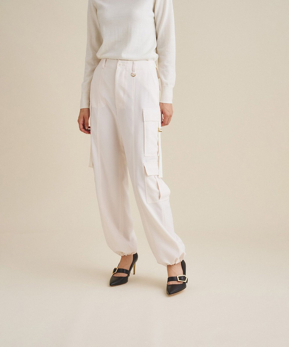 ボンテージパンツ ＜6(ROKU)＞SATIN BELT PANTS/パンツ