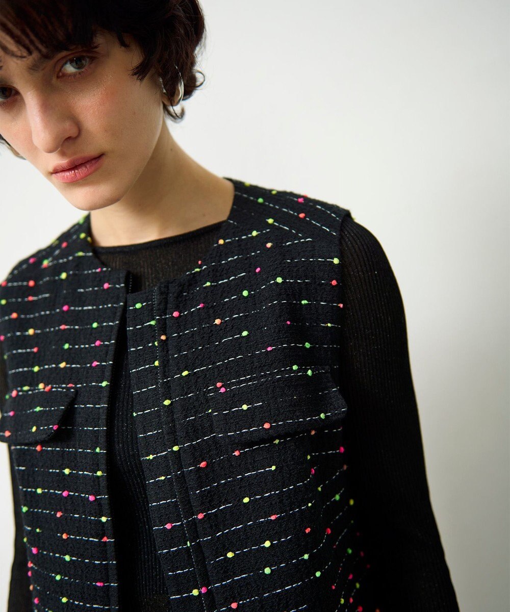 GRACE CONTINENTAL ネオンドットジャガードワンピース