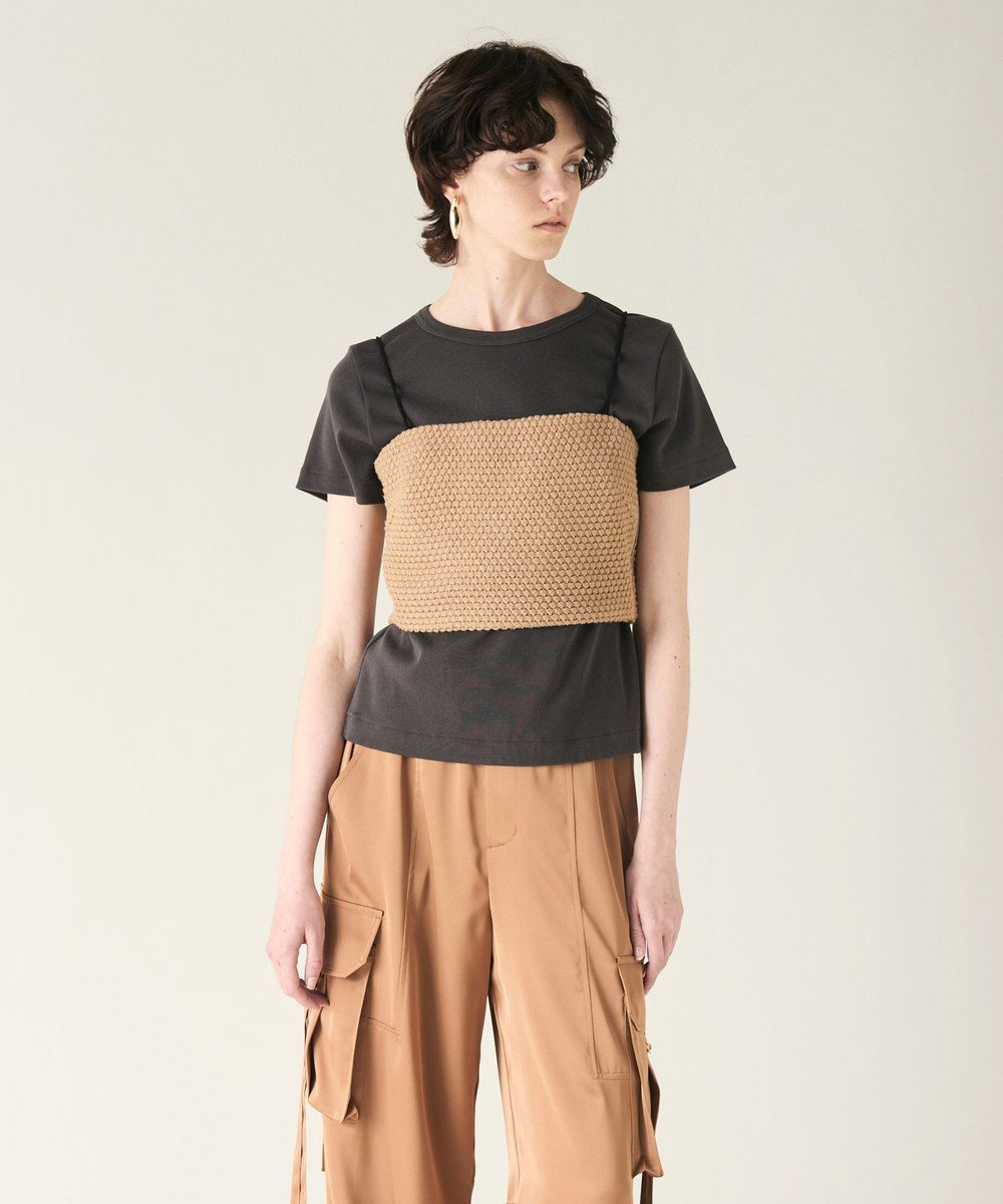 GRACE CONTINENTAL ニットライクレースビスチェ