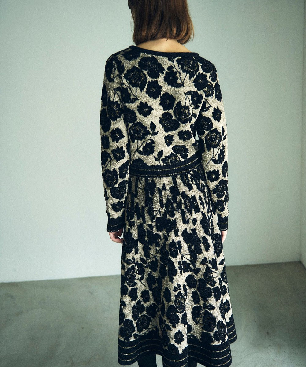 GRACE CONTINENTAL フローラルラメニットトップ