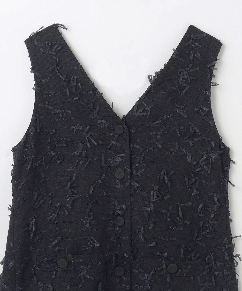 GRACE CONTINENTAL リボンヤーンジレドレス 