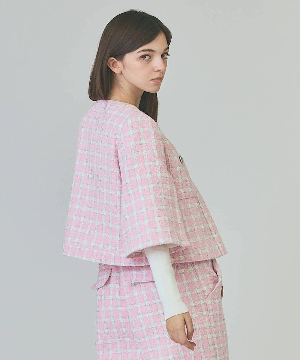 GRACE CONTINENTAL チェックツイードショートジャケット 