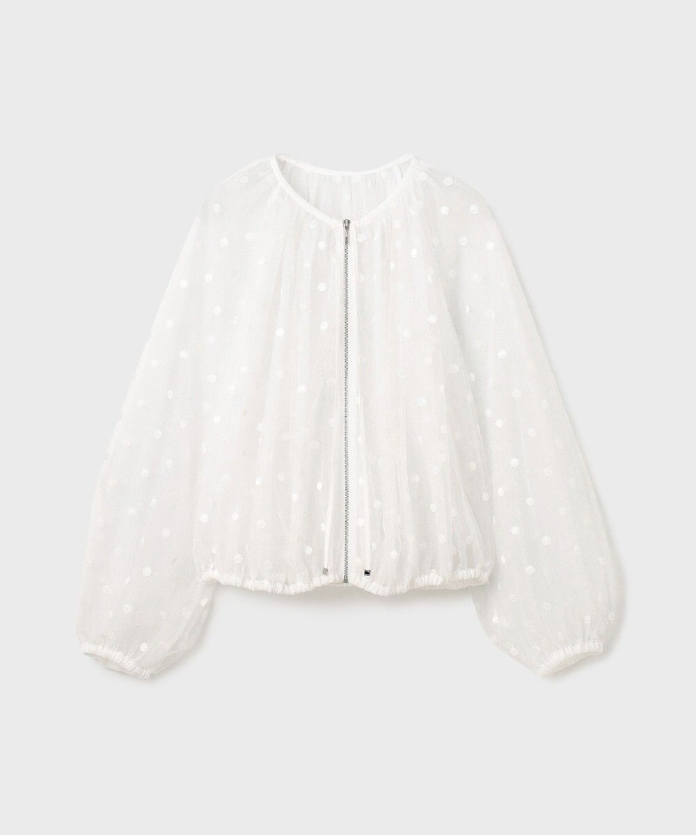 GRACE CONTINENTAL チュールノーカラーブルゾン