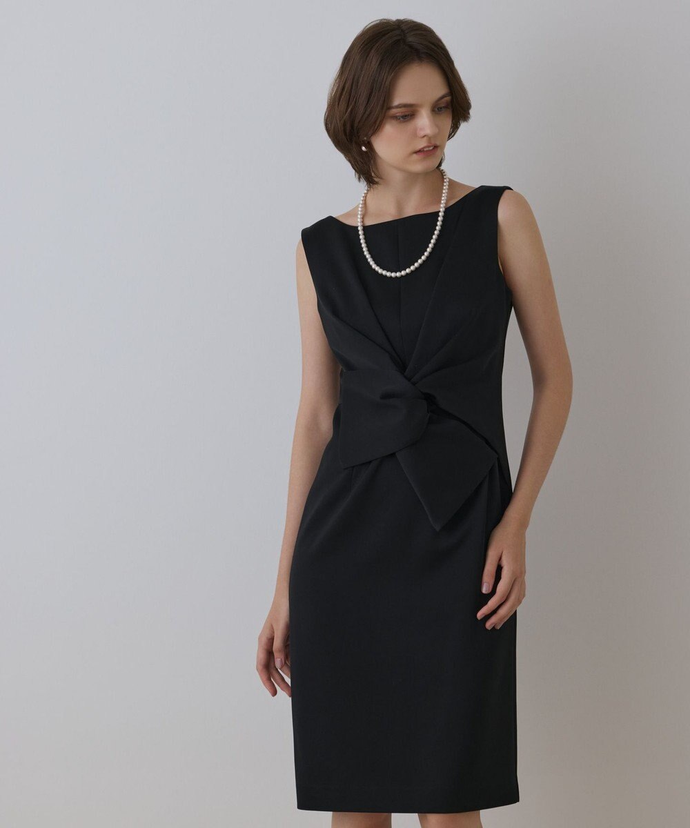 GRACE CONTINENTAL サテンクロスドレープワンピース 