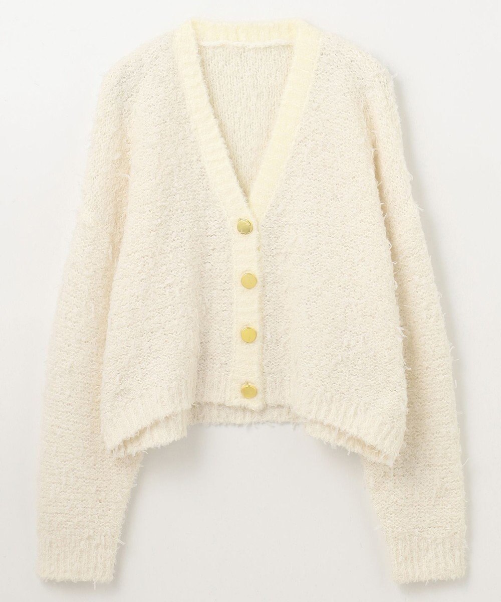 GRACE CONTINENTAL ツイーディーリボンヤーンカーディガン 