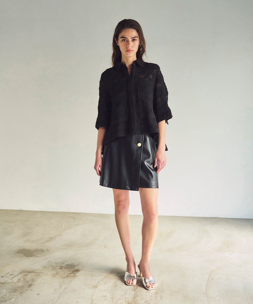 GRACE CONTINENTAL バックタックレースシャツ 