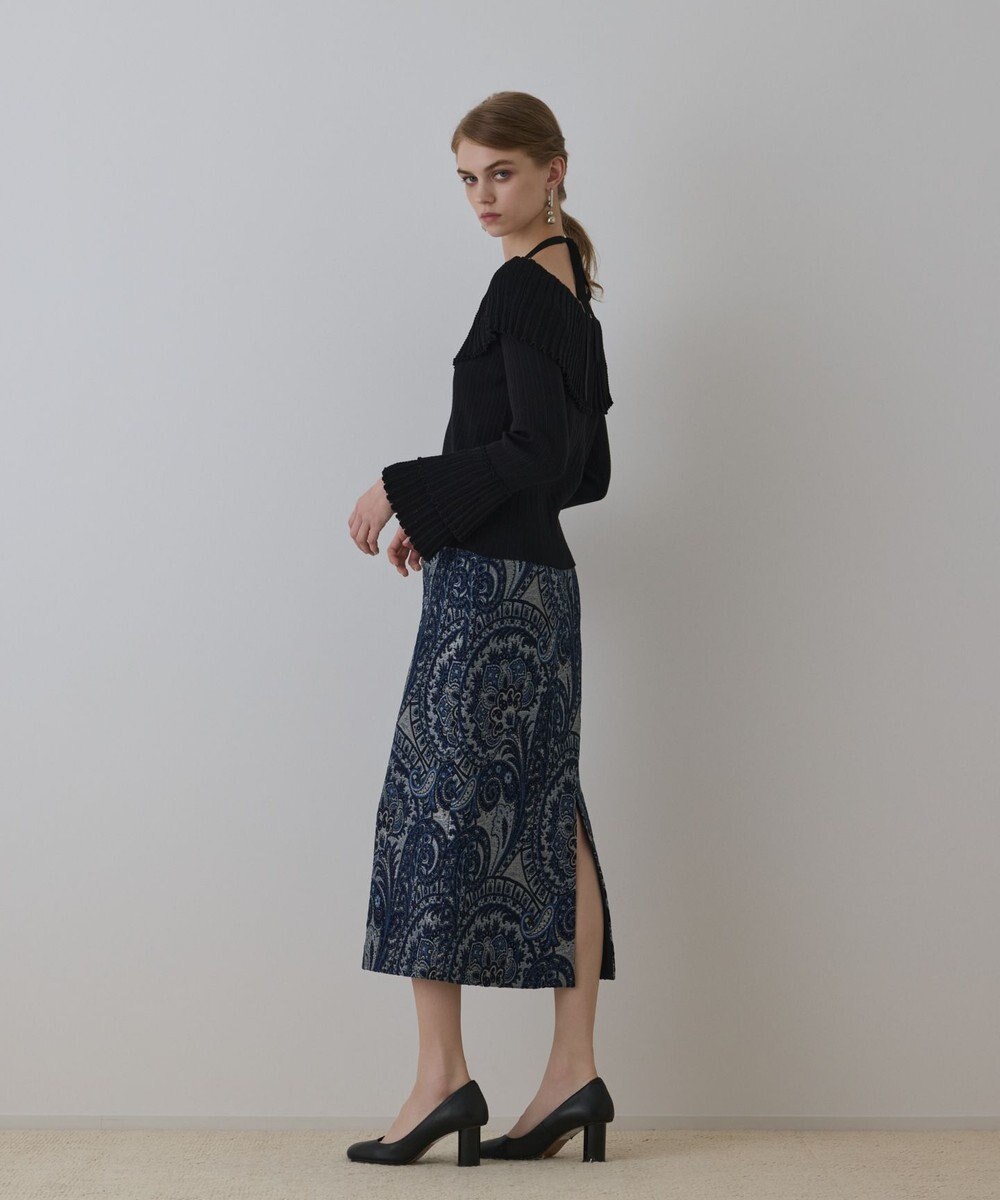 GRACE CONTINENTAL ラメペイズリージャガードスカート 