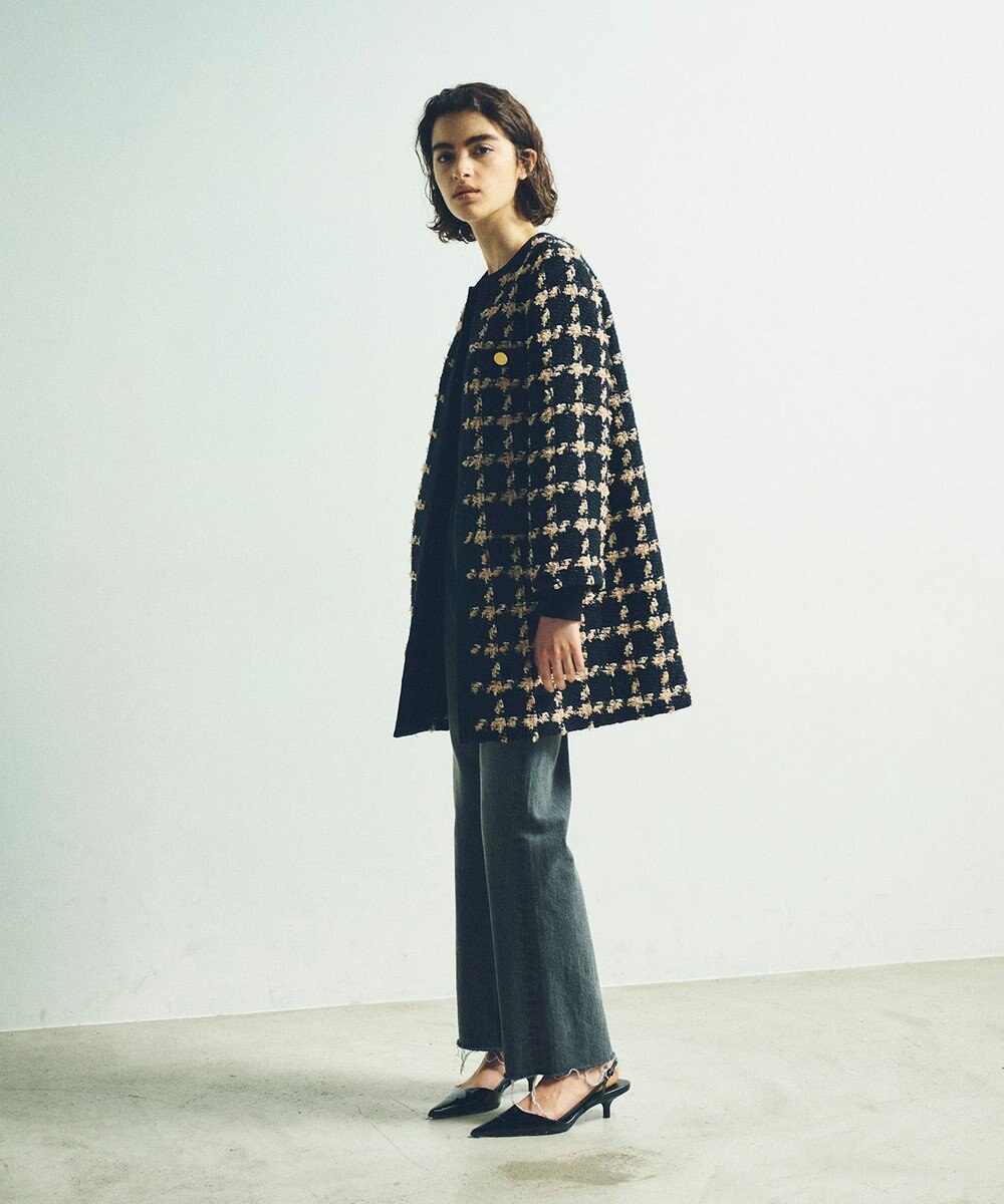 GRACE CONTINENTAL フェザーチェックツイードコート 