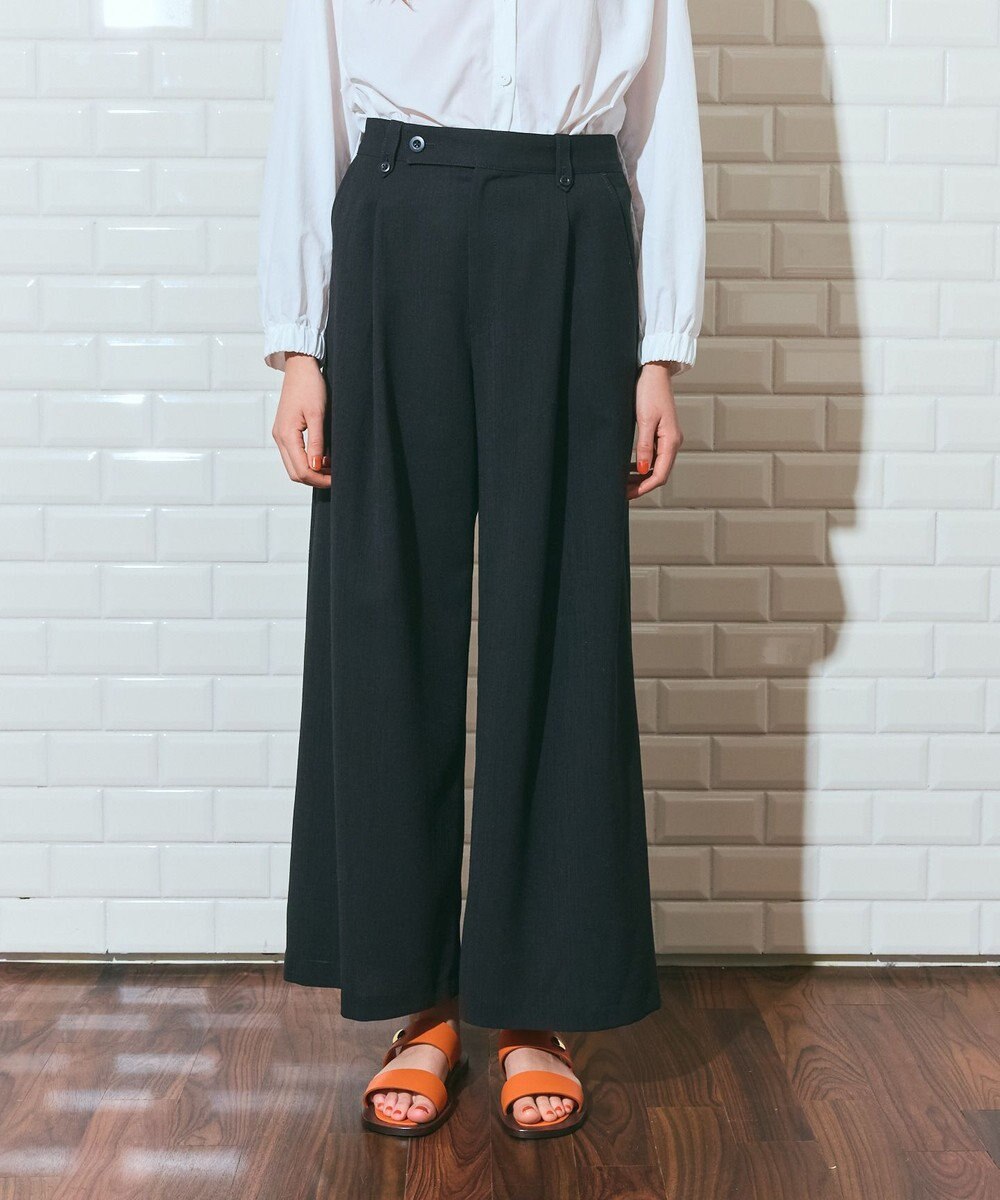 GRACE CONTINENTAL リネンタッチタックパンツ 