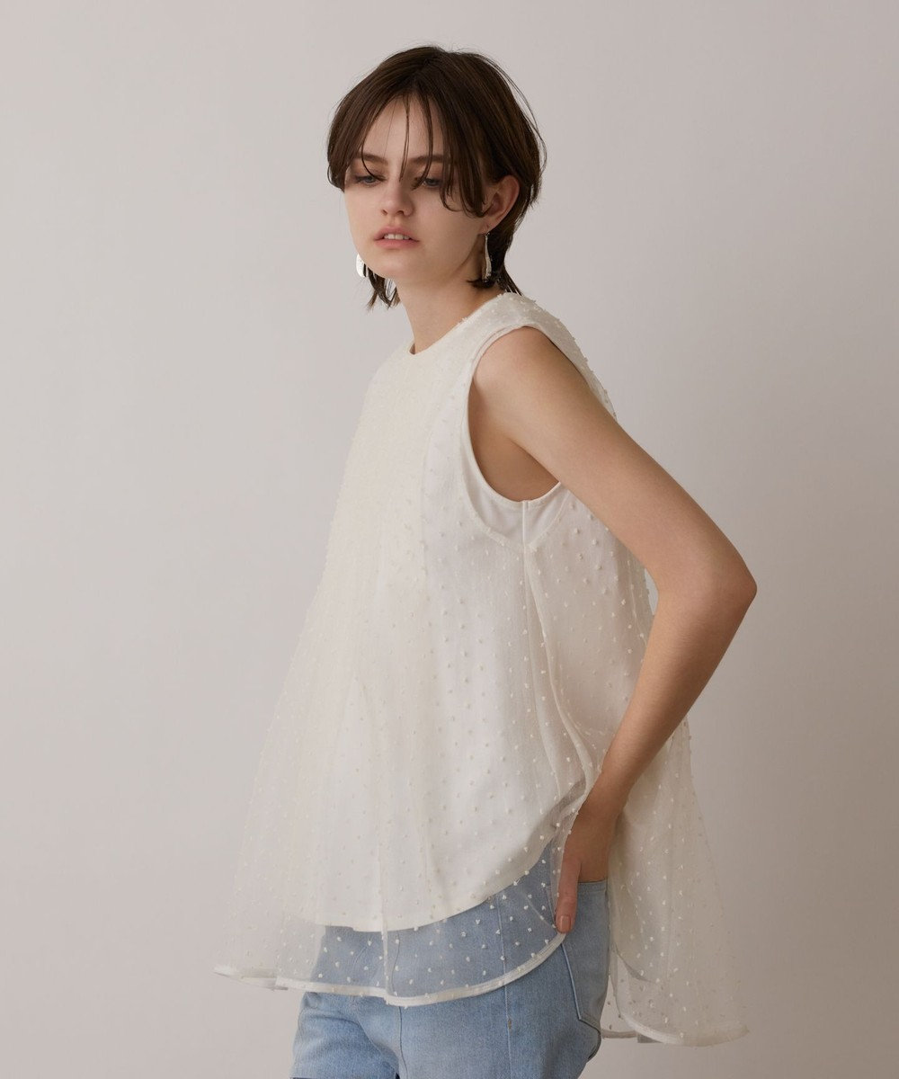 GRACE CONTINENTAL シアージャガードカットトップ