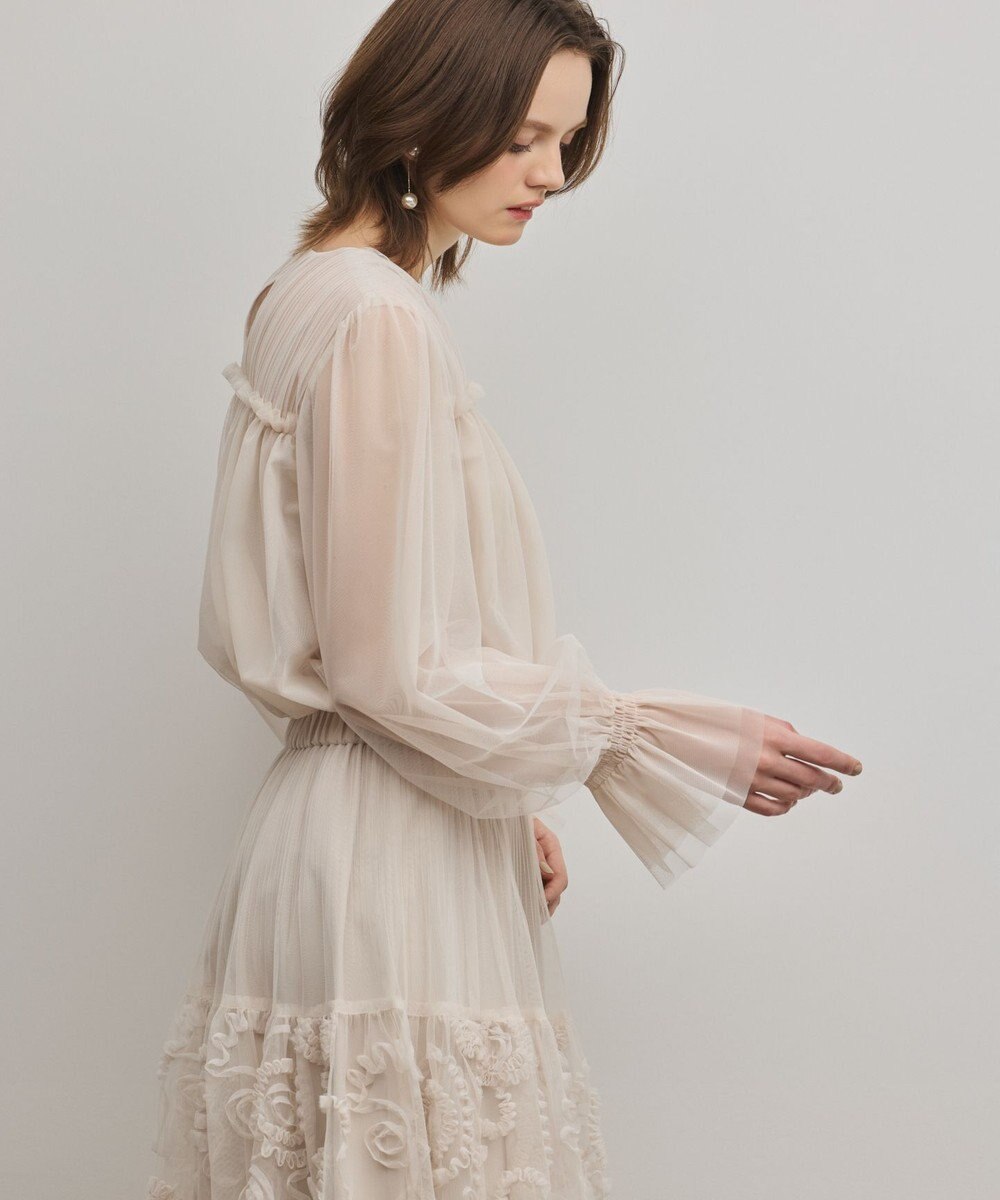 GRACE CONTINENTAL チュールタイブラウス 