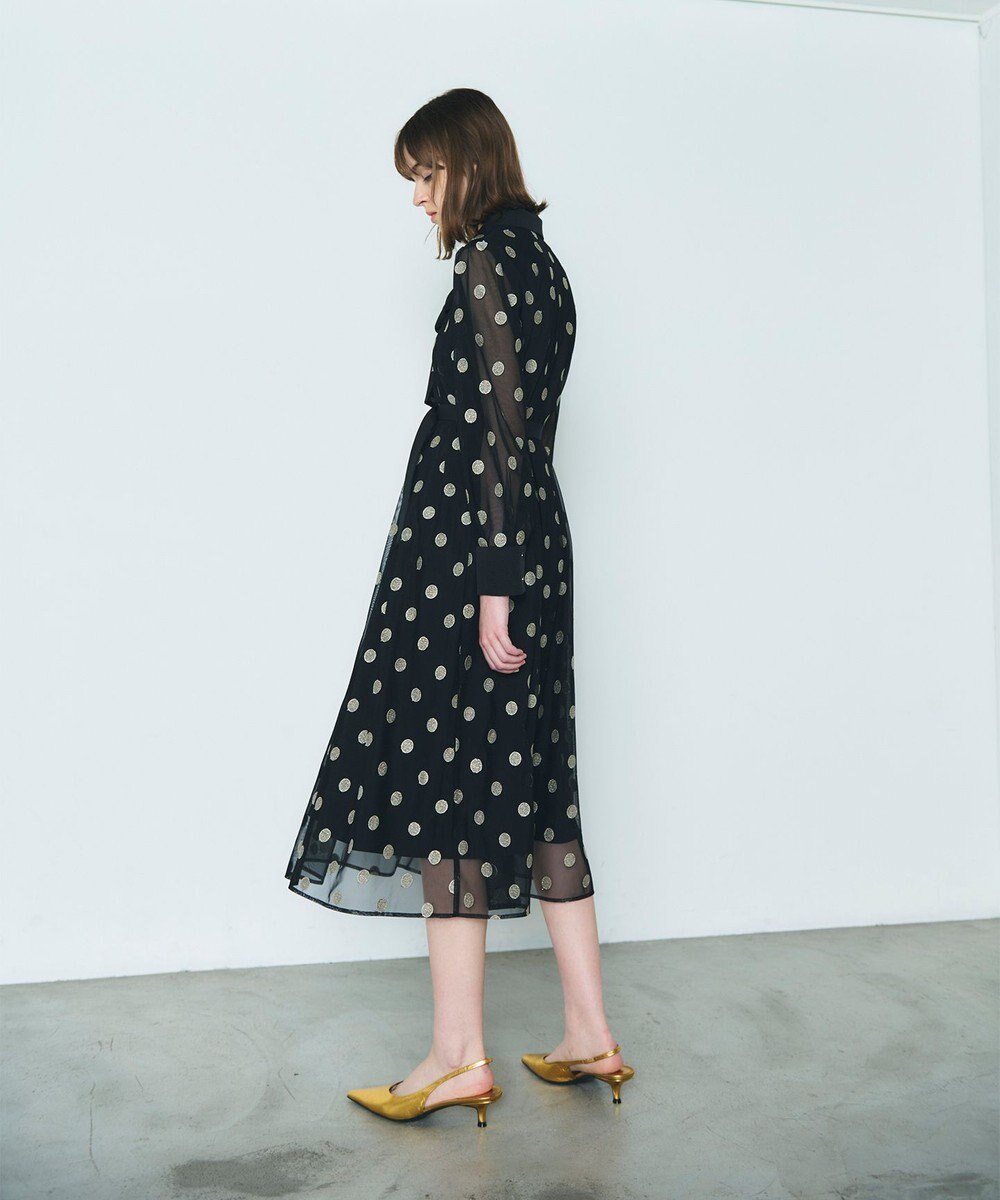 GRACE CONTINENTAL ラメドット刺繍ドレス