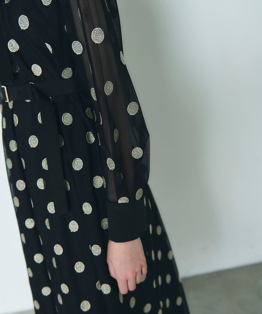 GRACE CONTINENTAL ラメドット刺繍ドレス