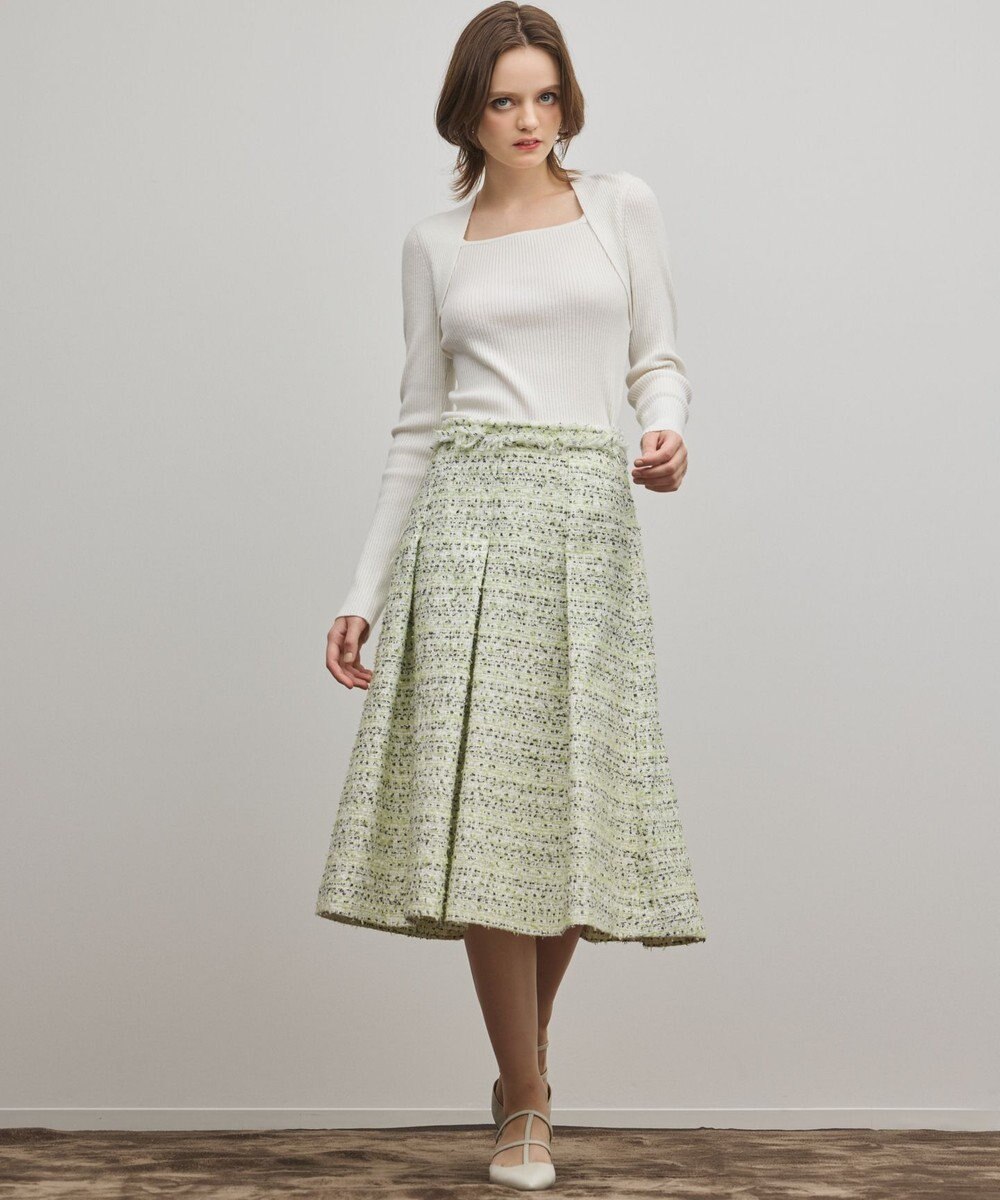 GRACE CONTINENTAL ミックスツイードスカート 