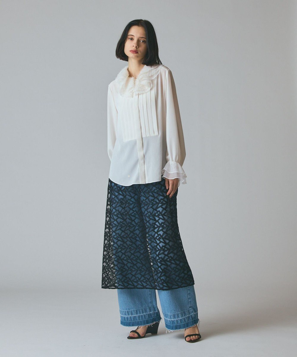 GRACE CONTINENTAL フェザーチュールカラーブラウス 