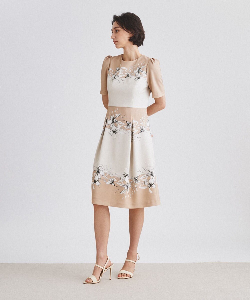 フラワープリントバイカラードレス Grace Continental Grace Continental グレースコンチネンタル 通販 フラワープリントバイカラードレス Grace Continental Grace Continental グレースコンチネンタル 通販