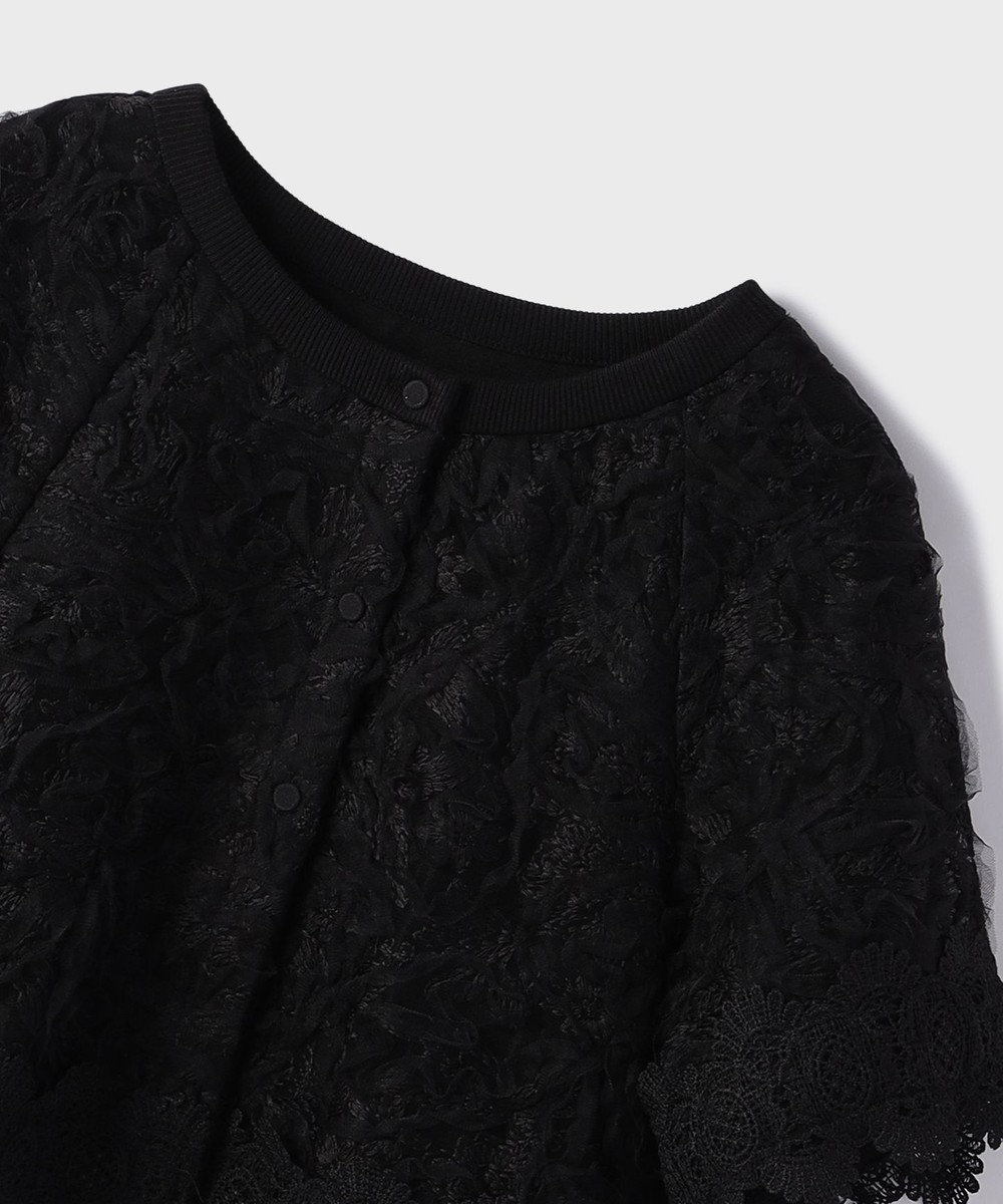 GRACE CONTINENTAL フラワー刺繍ニットカーディガン 