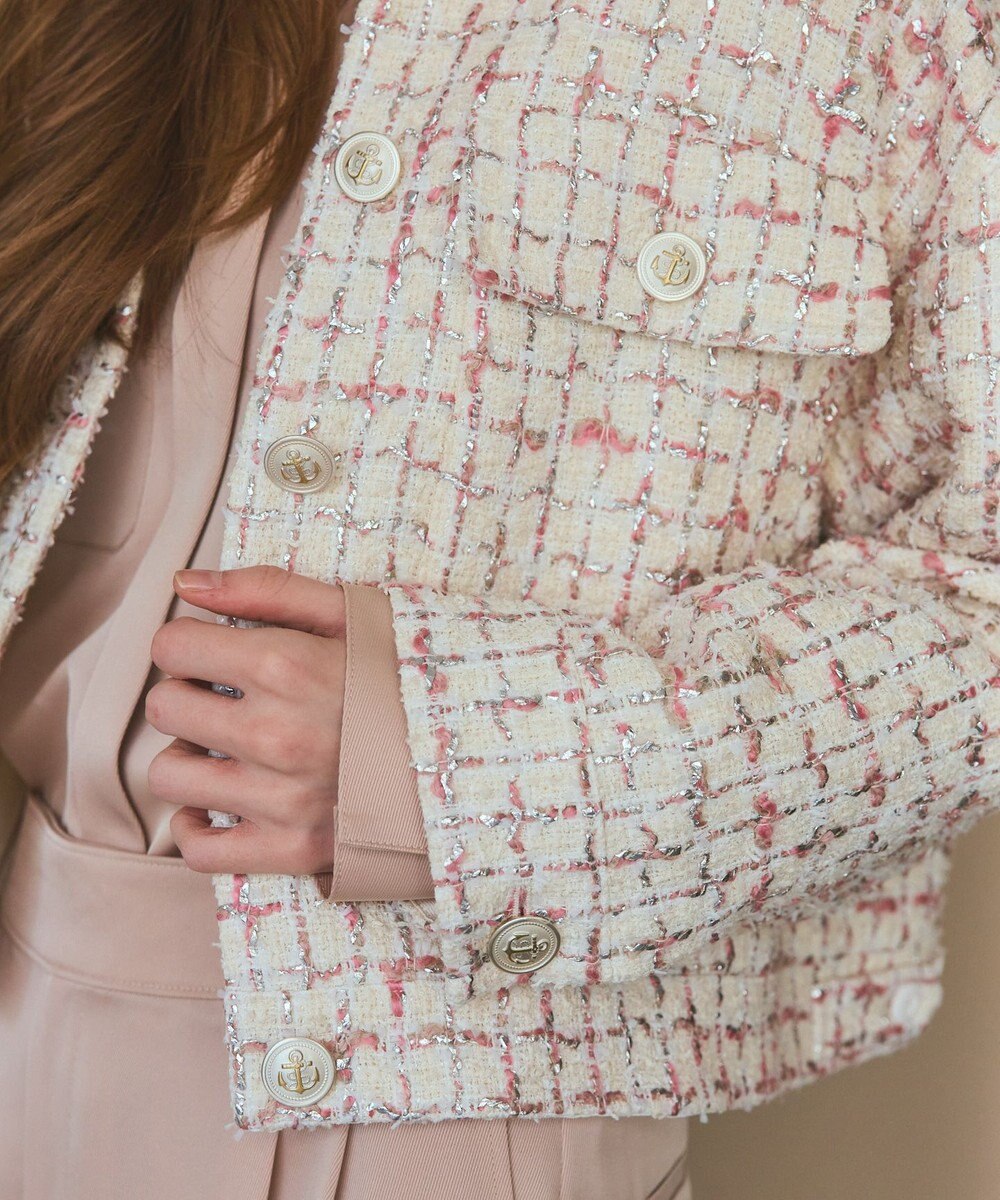 GRACE CONTINENTAL ツイードクロップドジャケット 