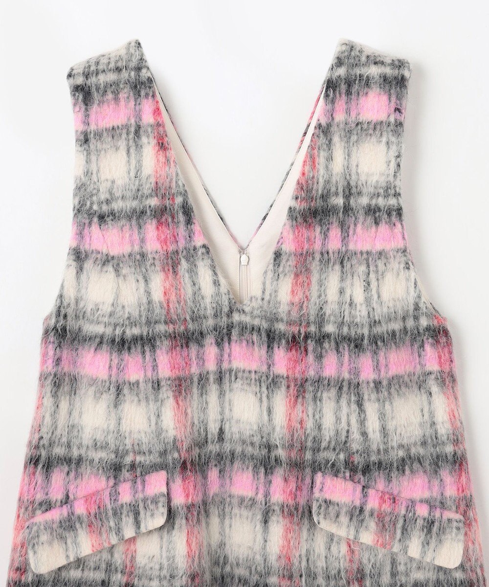 GRACE CONTINENTAL シャギーチェックジャンパースカート 